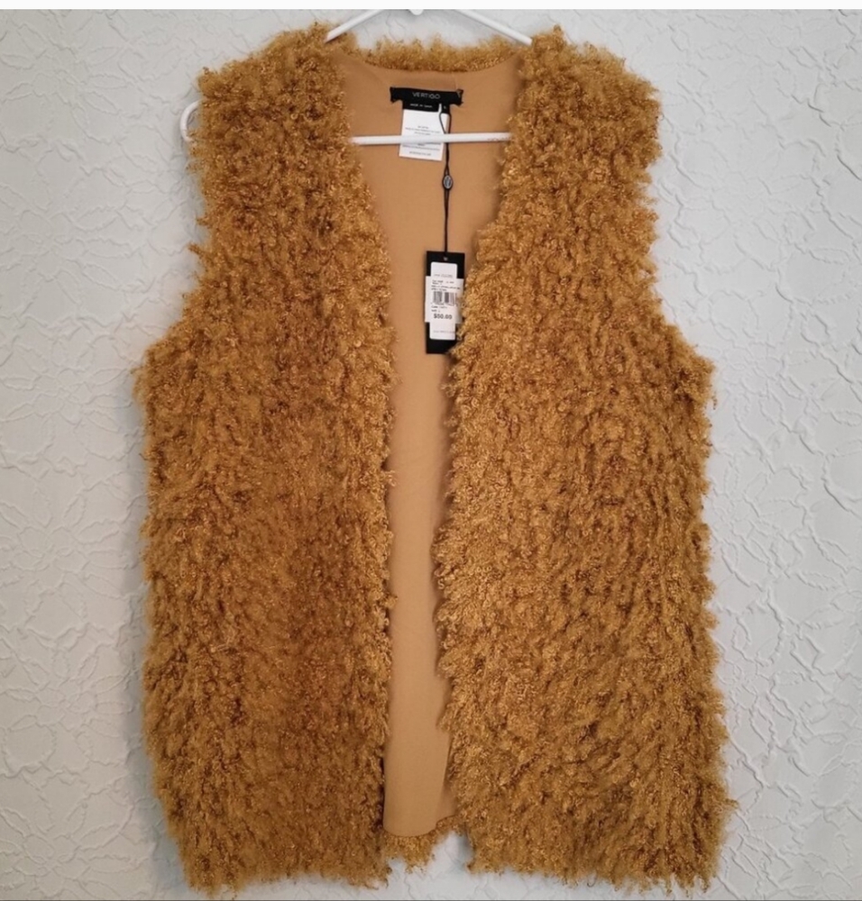 Vertigo Camel Taffy Cottagecore Super Soft Fluffy Vest